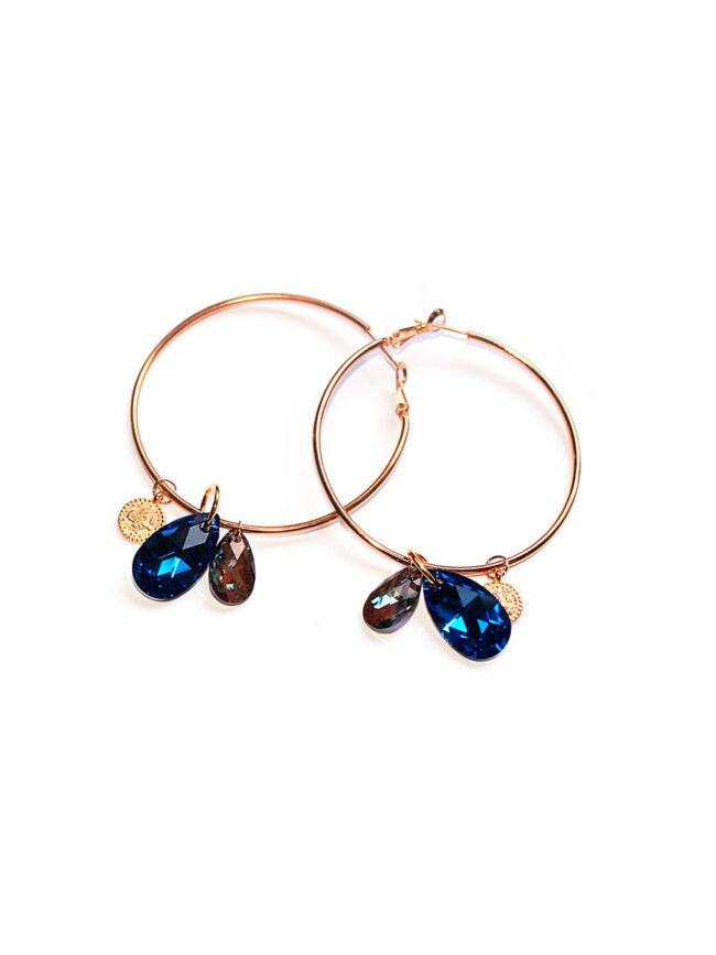 Midnight Aura Crystal Hoop Earrings